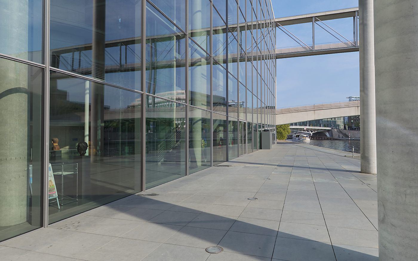 Glass facade of the new building
