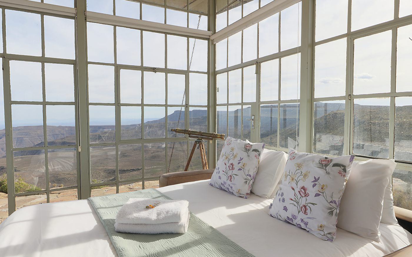 Living room with full height glazing